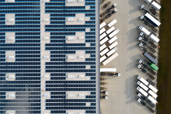 Birds Eye View Trucking Yard