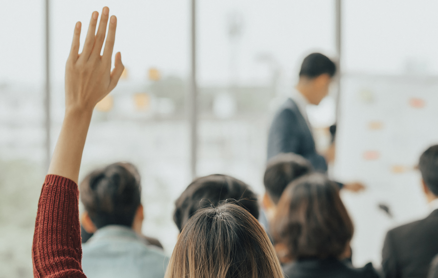 Lady Raising Her Hand Business